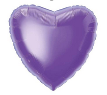 Purple heart-shaped foil balloon, perfect for celebrations and special occasions.